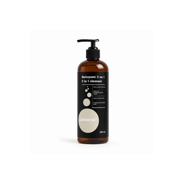 Trio gel douche-mains-cheveux - Pamplemousse et vanille - PLANETTE