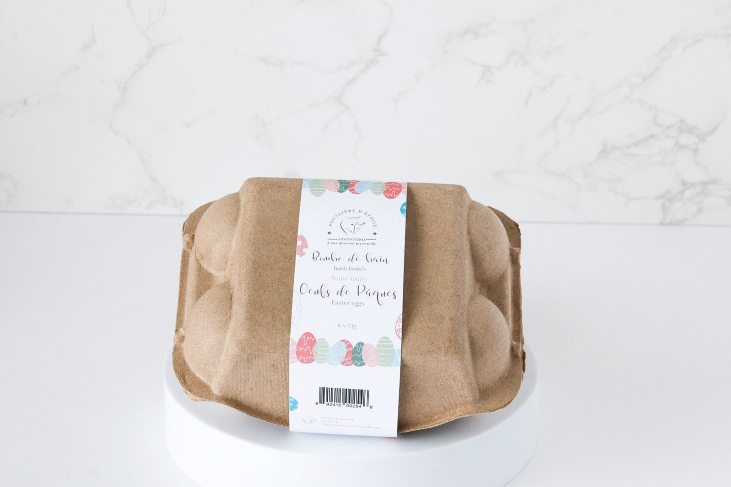 Bombe de bain - Coco de Pâques 6x 53g | Boîte Kraft - POUSSIÈRE D'ÉTOILE