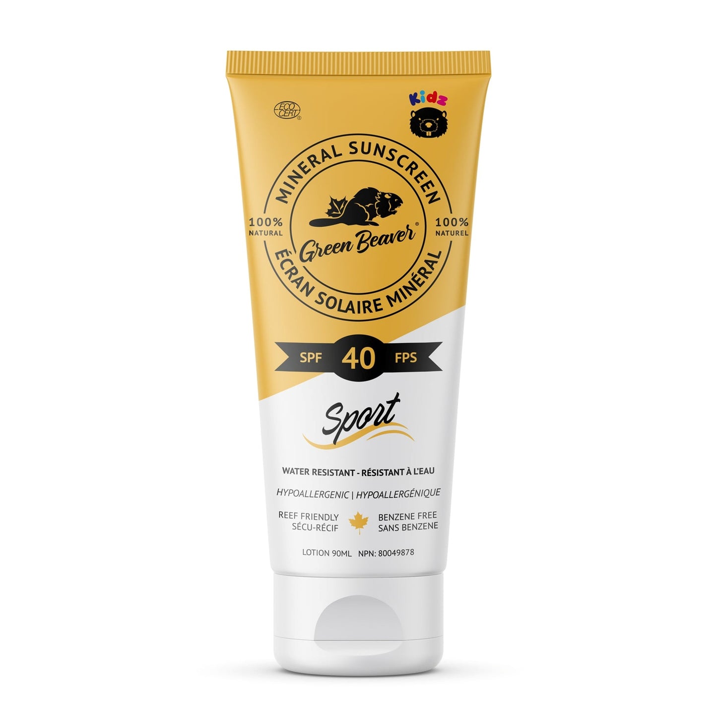 Écran solaire minéral naturel pour enfants – FPS 40, non-blanchissant, fabriqué au Canada