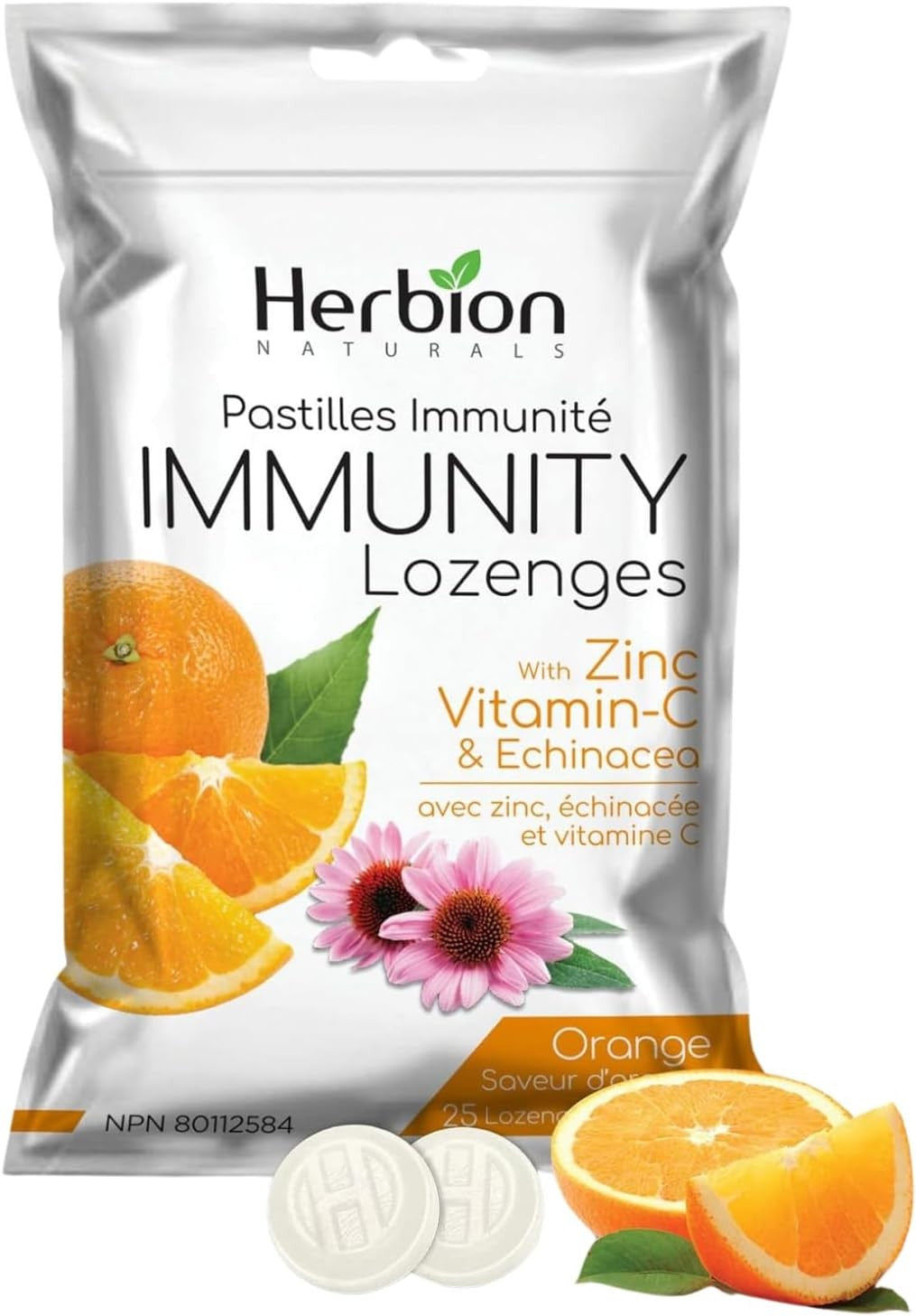 Pastilles Zinc, échinacée et vitamine C - HERBION NATURALS