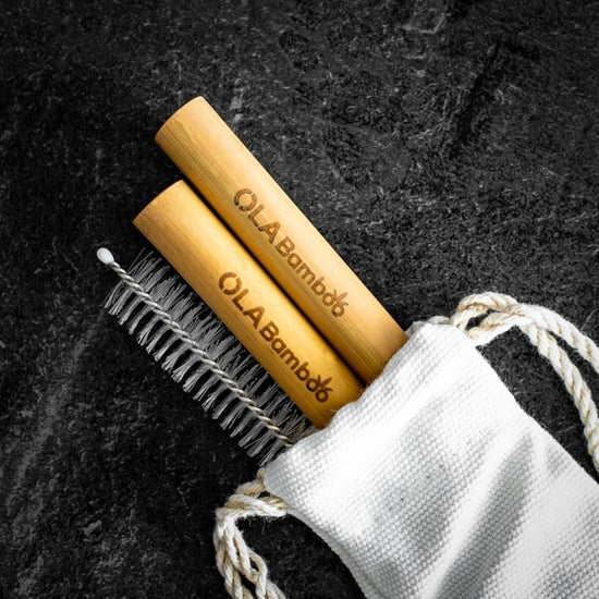 Ola Bamboo - Pailles pour Smoothies (paquet de 2)