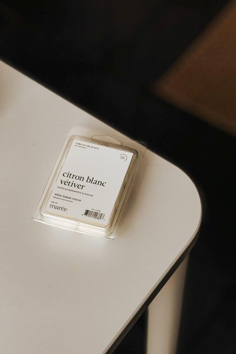 Cubes de cire de soya pour diffuseur (6 morceaux) Citron blanc Vétivier - MARÉE CHANDELLES
