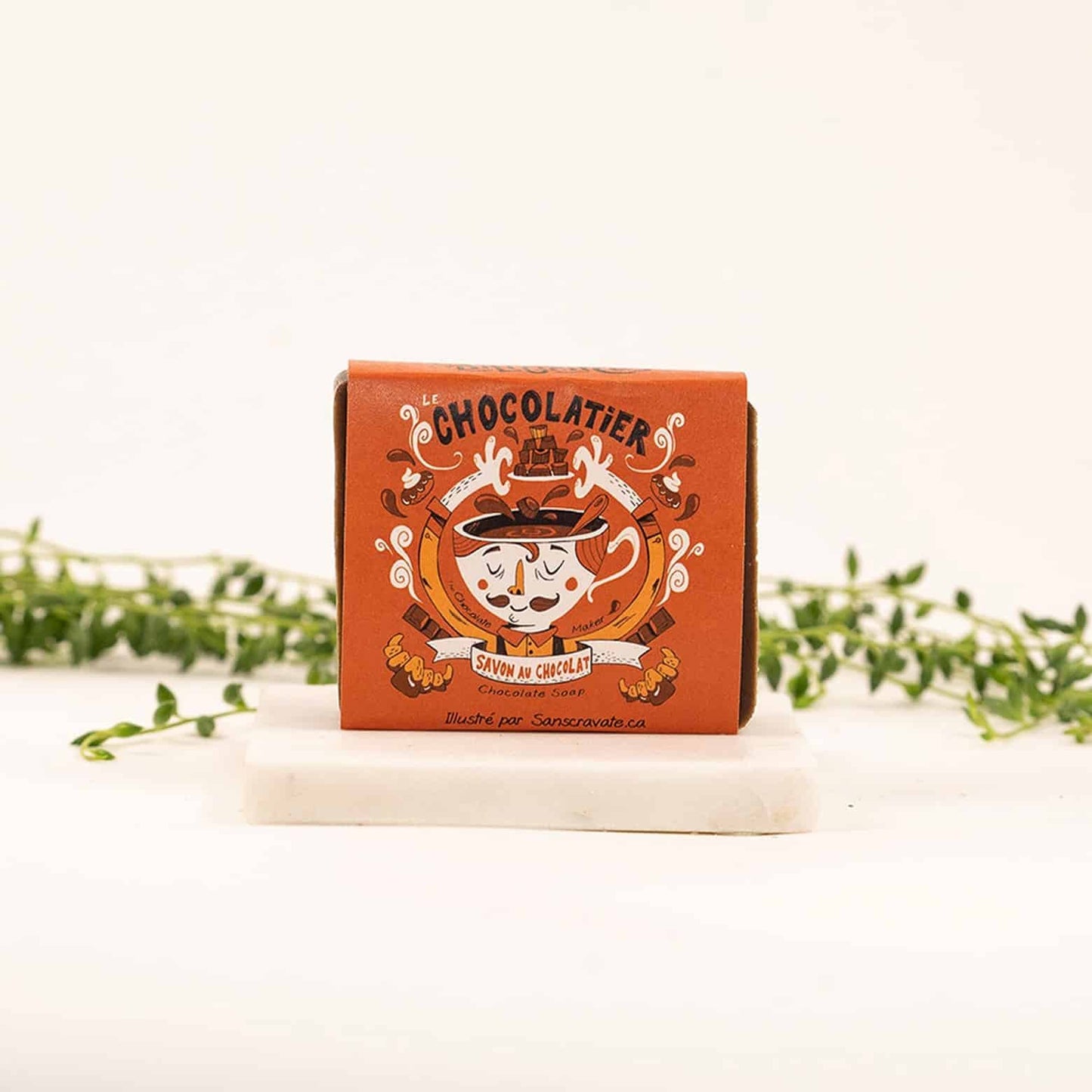 Savon artisanal Le Chocolatier fait à la main avec du cacao