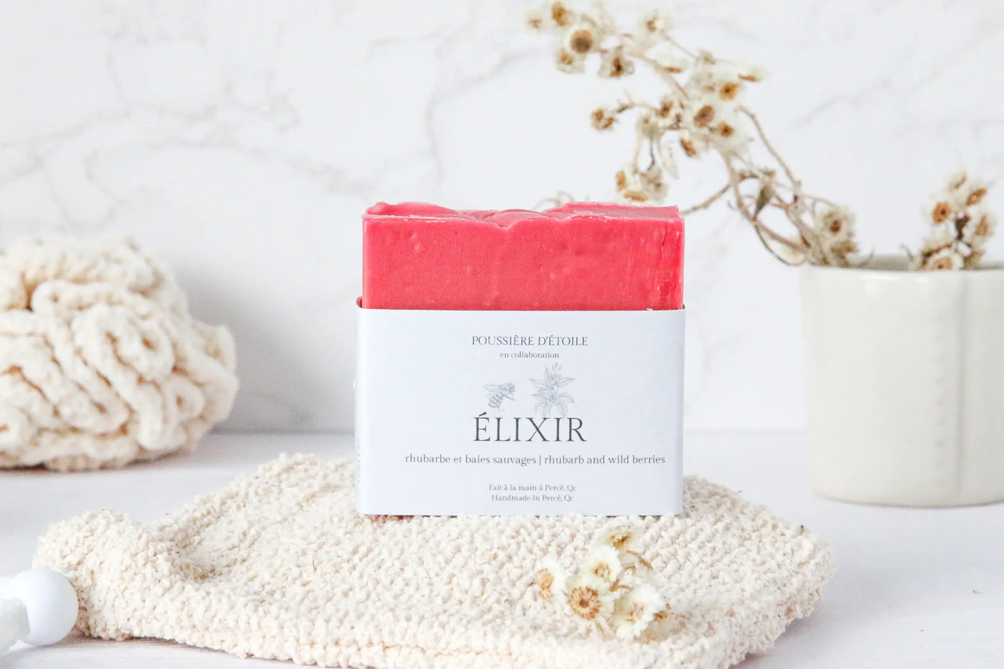 Savon en barre - Élixir de gin Rhubarbe et baies sauvages 125gr - POUSSIÈRE D'ÉTOILE