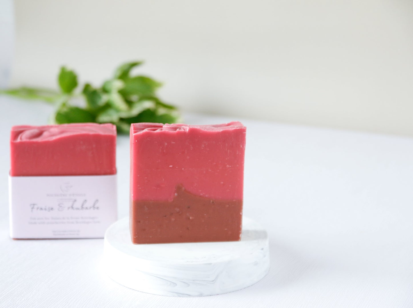 Savon en barre - Fraise & rhubarbe 125gr - POUSSIÈRE D'ÉTOILE