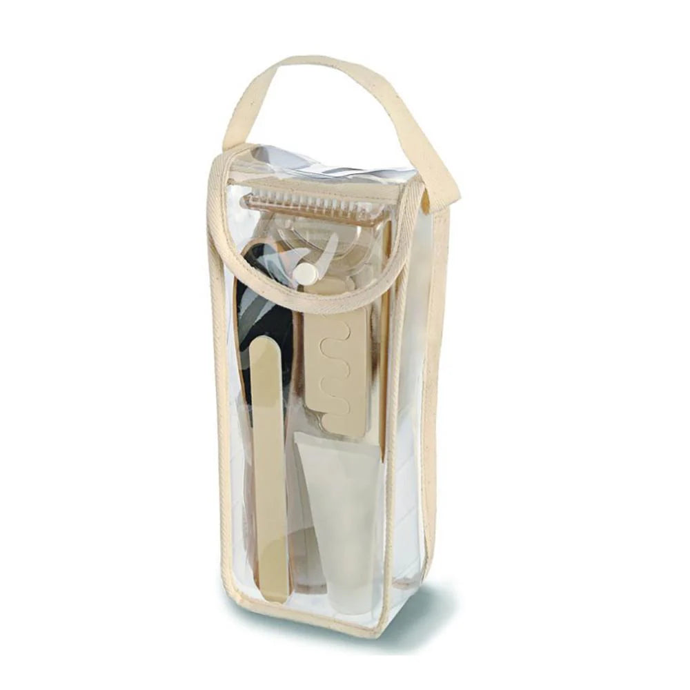 trousse de pédicure complète avec coupe-ongles, lime, brosse, séparateurs d’orteils et pantoufles