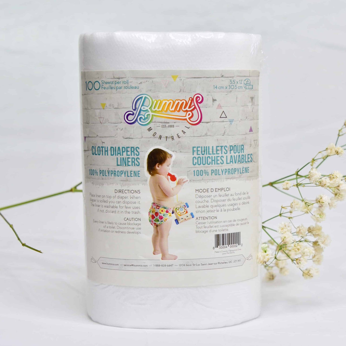 Feuillets pour couches lavables -polypropylène- 100 feuillets - BUMMIES