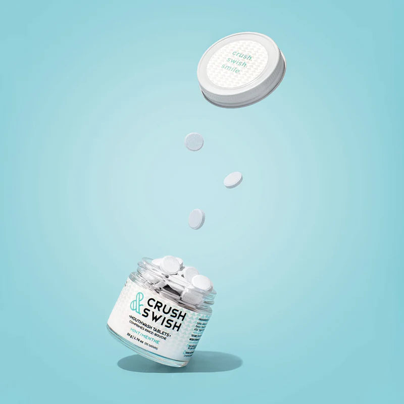 Bocal comprimés rince-bouche menthe (95 tabs) 50g - CRUSH & SWISH