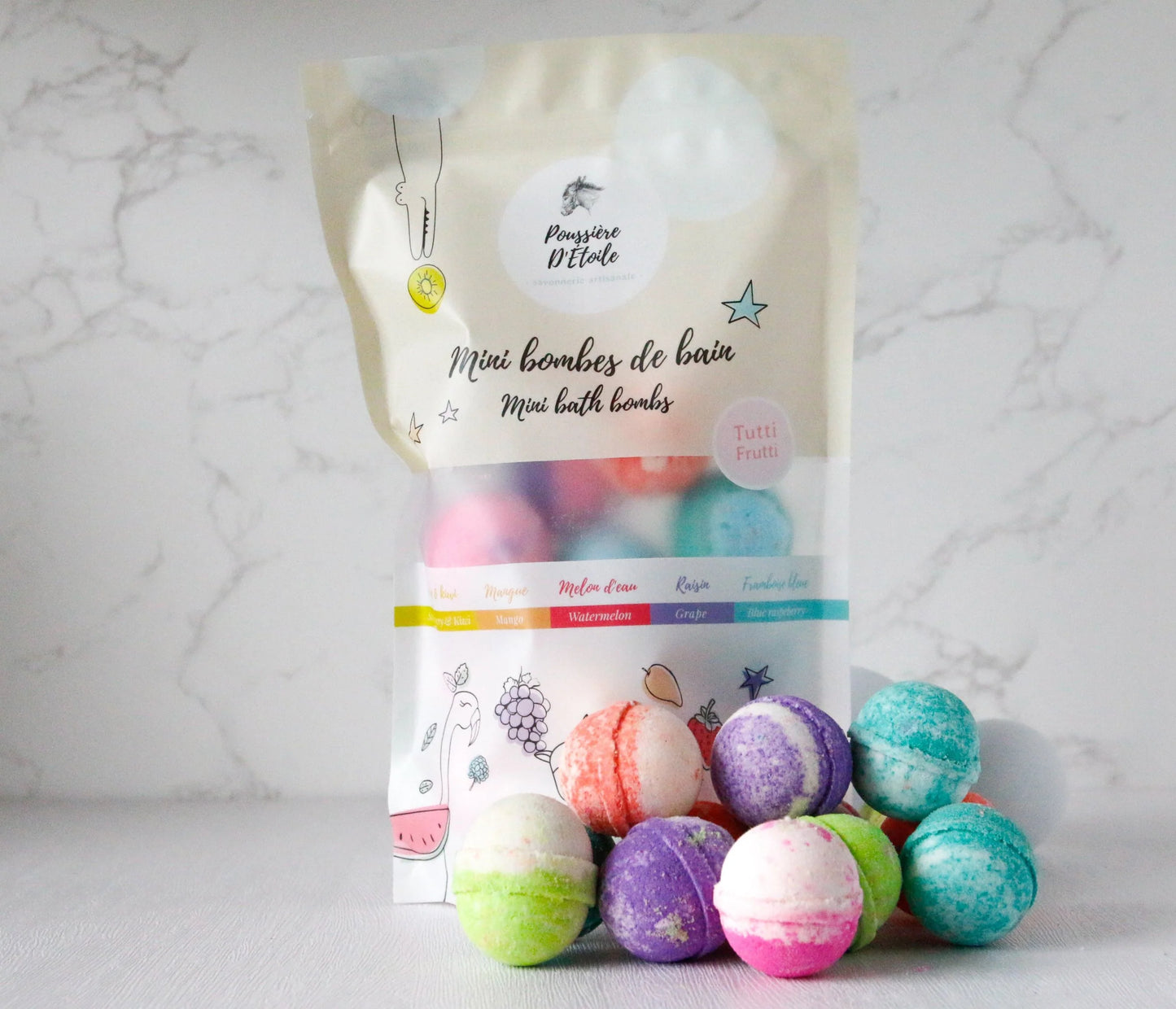 Bombe de bain - Mini Bombes de bain Tutti Frutti 500g - POUSSIÈRE D'ÉTOILE