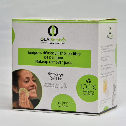 Coffret/Recharge – Tampons démaquillants réutilisables de OLA Bamboo
