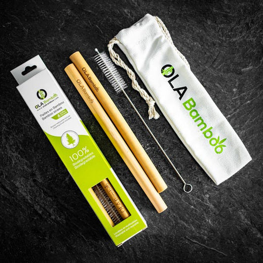 Ola Bamboo - Pailles pour Smoothies (paquet de 2)