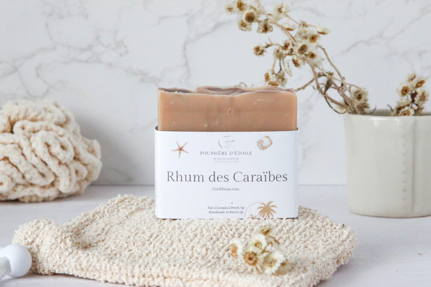 Savon en barre - Rhum des Caraïbes - 125 g - POUSSIÈRE D'ÉTOILE