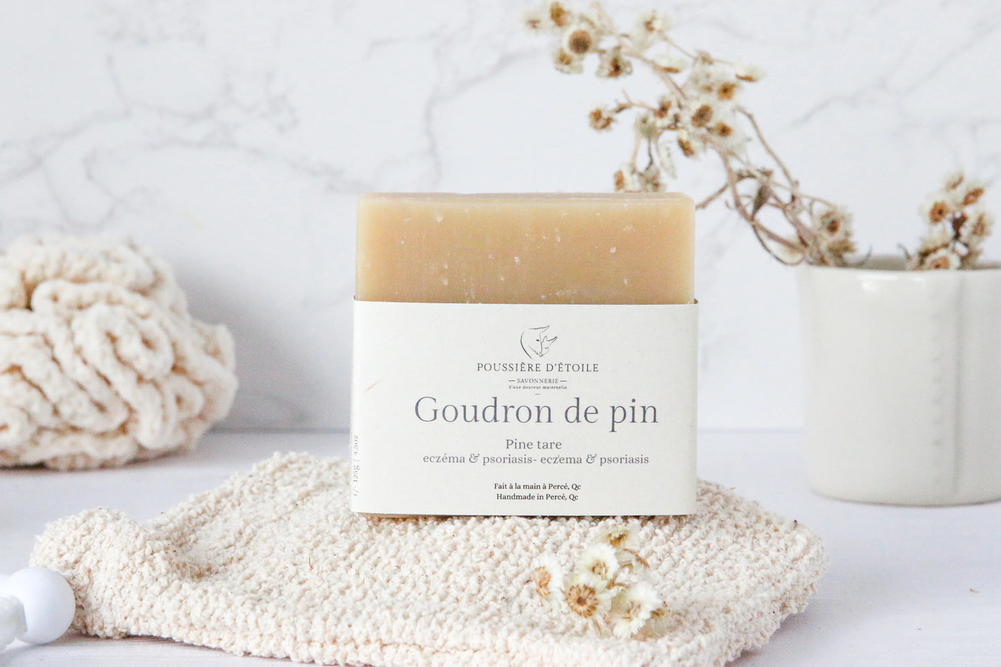 Savon en barre - Goudron de pin (eczéma et psoriasis) 125gr - POUSSIÈRE D'ÉTOILE