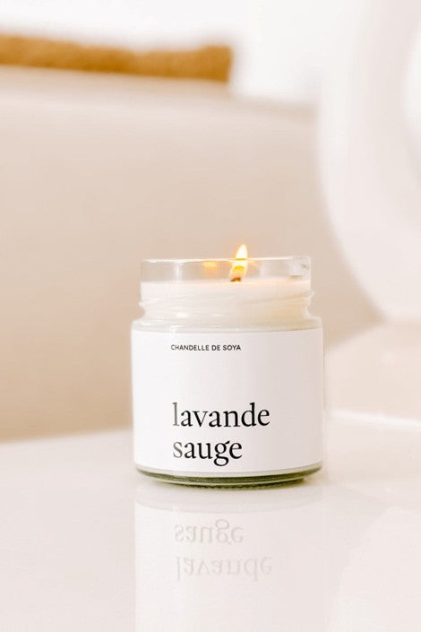 Chandelle lavande sauge - MARÉE CHANDELLES