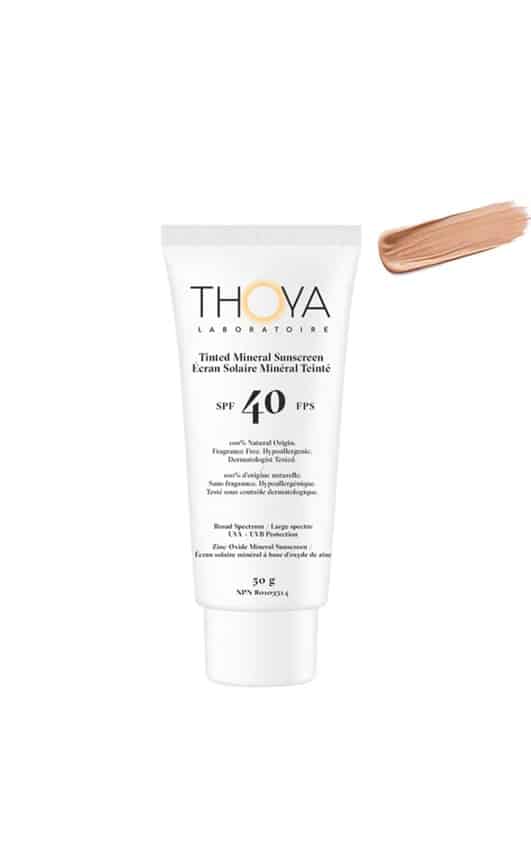 Écran Solaire Minéral Teinté FPS 40 à large spectre - 50 g - THOYA