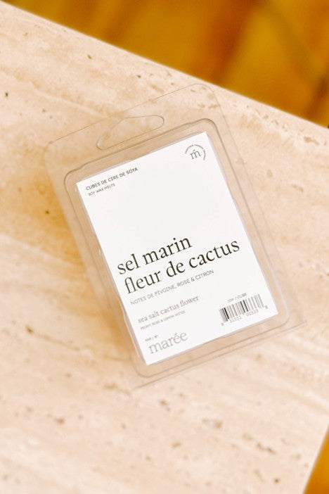cubes de cire de soya Sel Marin et Fleur de Cactus