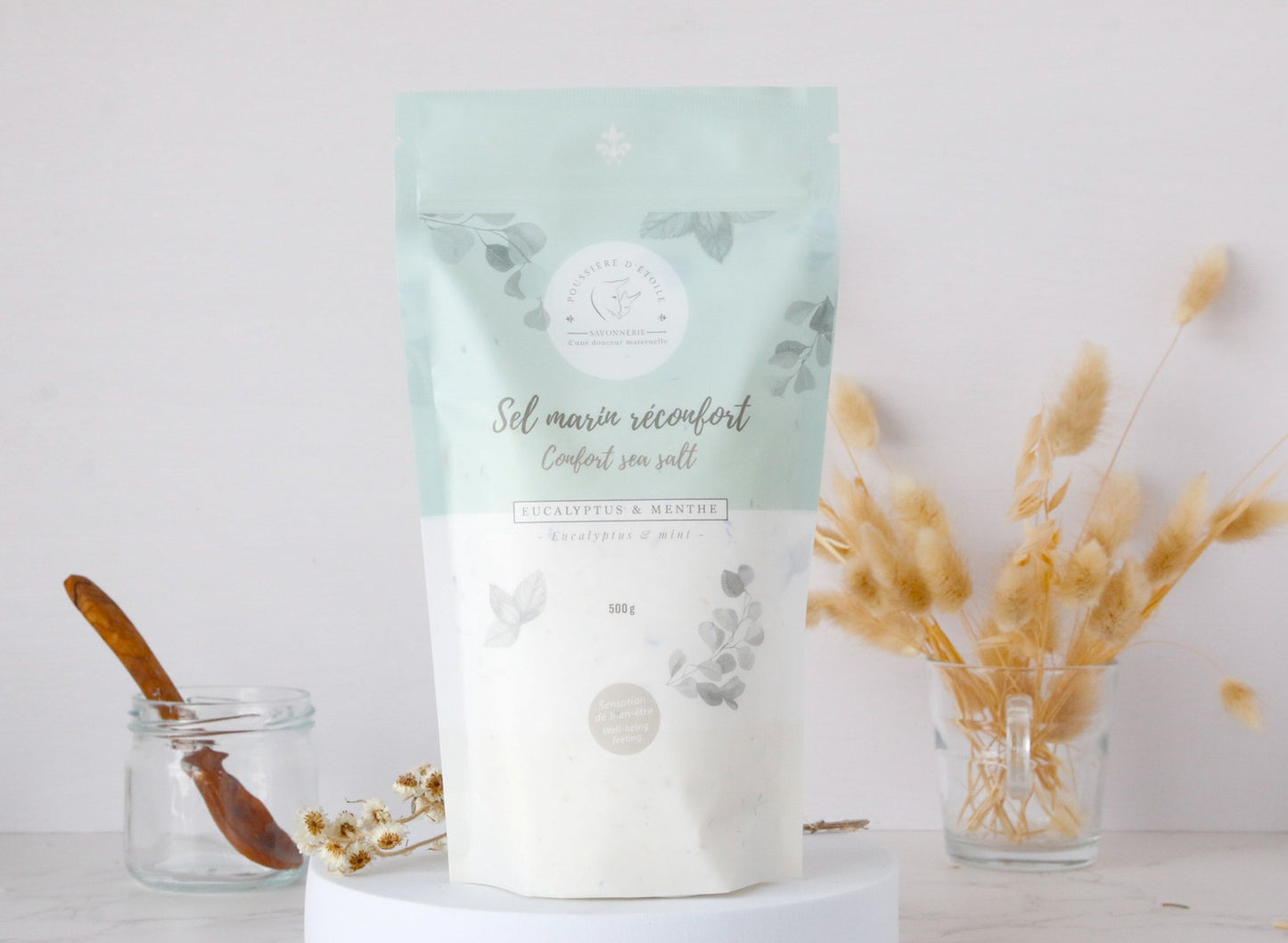 Sel marin - Réconfort - Eucalyptus et Menthe 500 g - POUSSIÈRE D'ÉTOILE