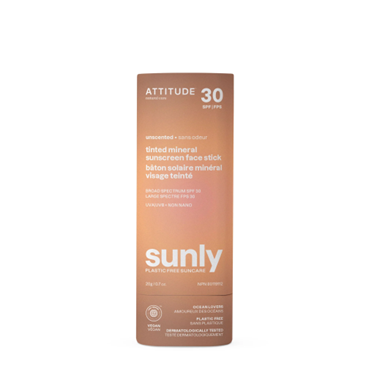 Bâton solaire minéral Sunly - visage teinté - 20g – Sans odeur SPF30 - Purity Life - Attitude
