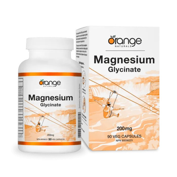 Magnésium - Glycinate 90 caps de 200 mg - Purity Life - ORANGE NATURALS