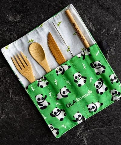 Kit Zéro Déchet/Ustensiles en bambou réutilisables de OLA Bamboo