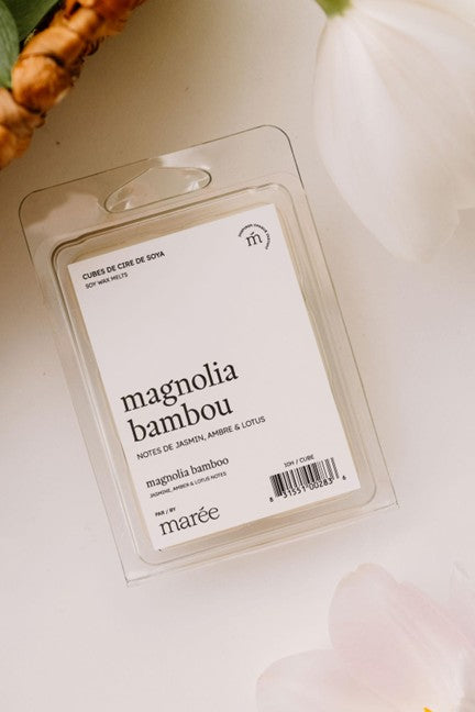 Cubes de cire de soya pour diffuseur (6 morceaux) - Magnolia Bambou - MARÉE CHANDELLES
