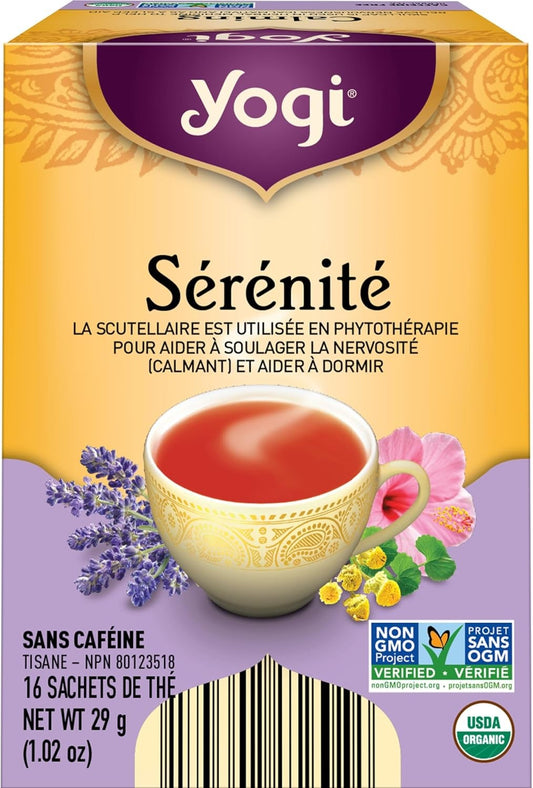 Tisane sans caféine -Sérénité - camomille, scutellaire et lavande- YOGI